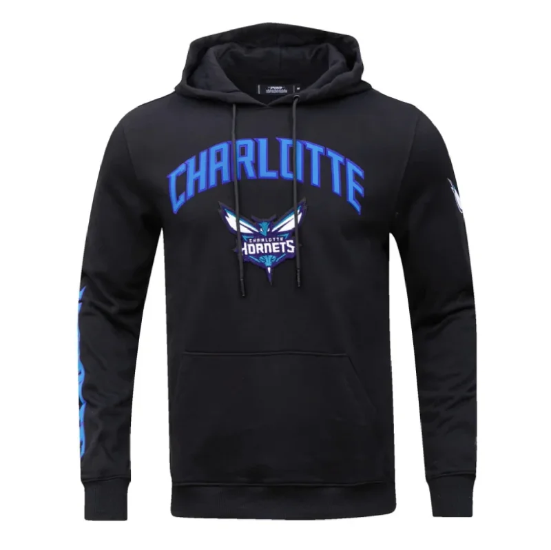 Charlotte Hornets Black Hoodie Stacked