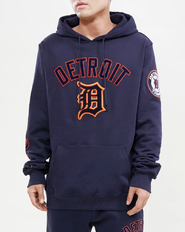 Detriot Tigers Navy Stacked Hoodie