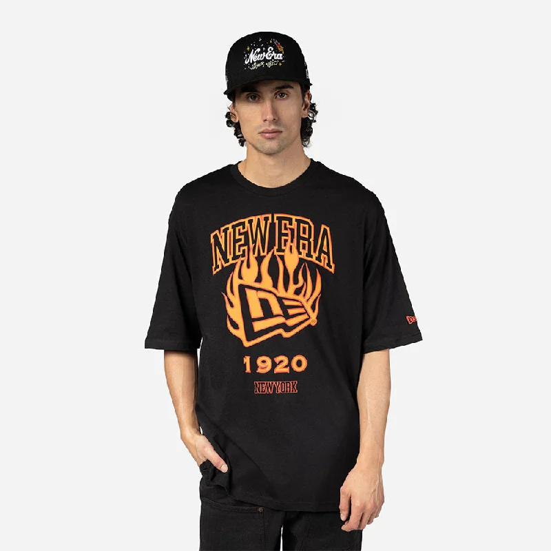 Playera Manga Corta New Era Flames Negra