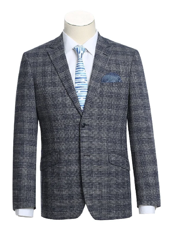 Men's Slim Fit Stretch Checked Blazer