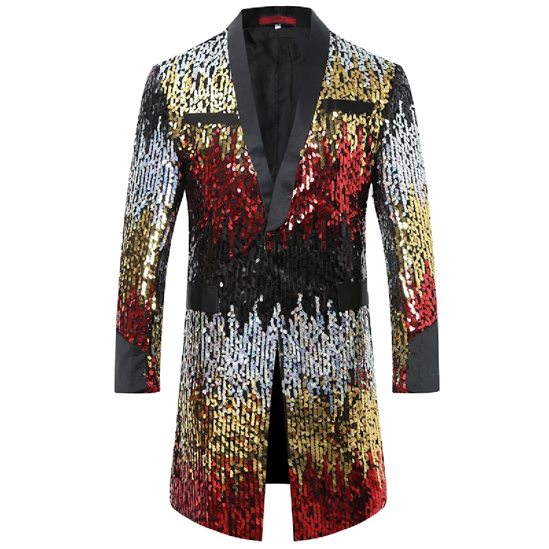 Maroon Party Show Blazer Sequins Punk Jacket for sale