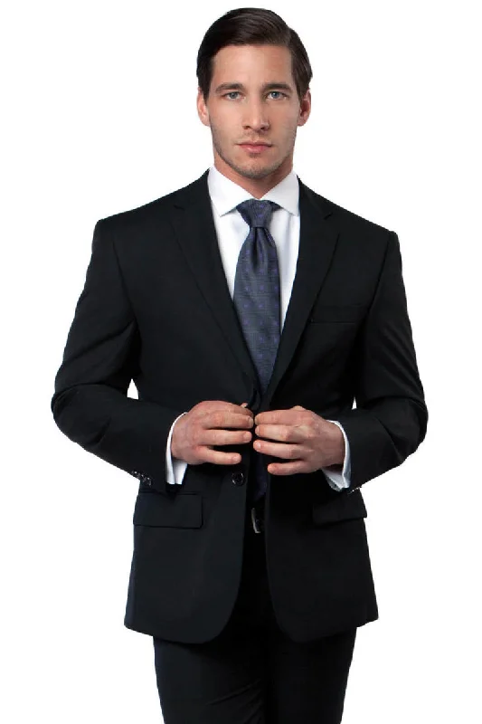 Men's Classic Two Button Sport Coat in Black