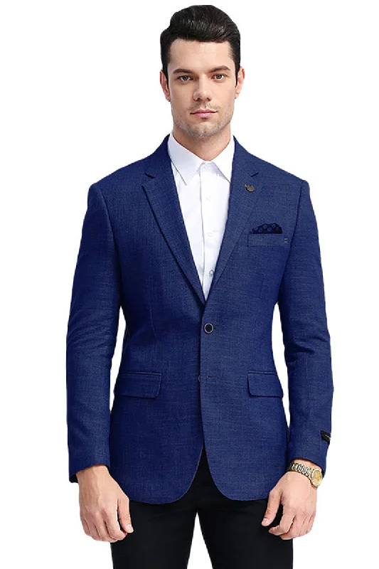 Men's Slim Fit Casual Summer Sport Coat in Navy Blue