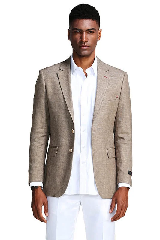 Men's Slim Fit Casual Summer Sport Coat in Tan