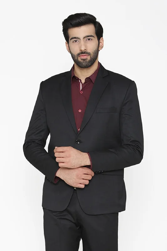 Polyester Cotton Black Blazer