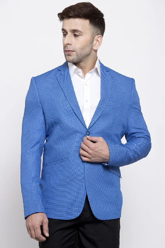 Polyester Cotton Blue Blazer