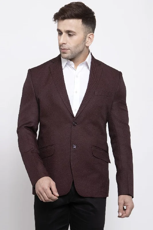 Polyester Cotton Dark Brown Blazer