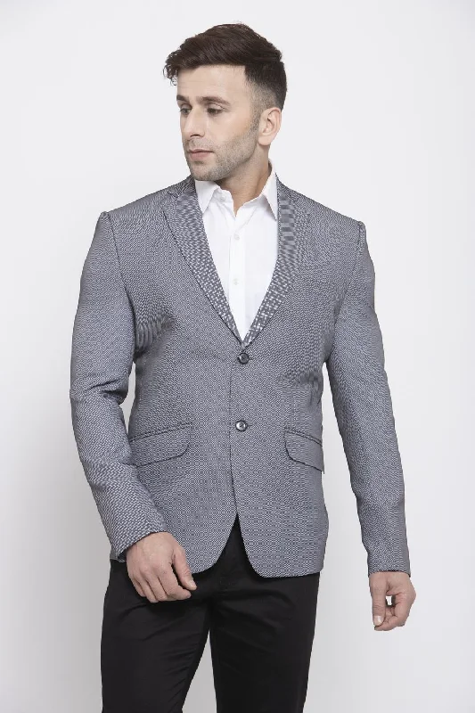 Polyester Cotton Silver Blazer