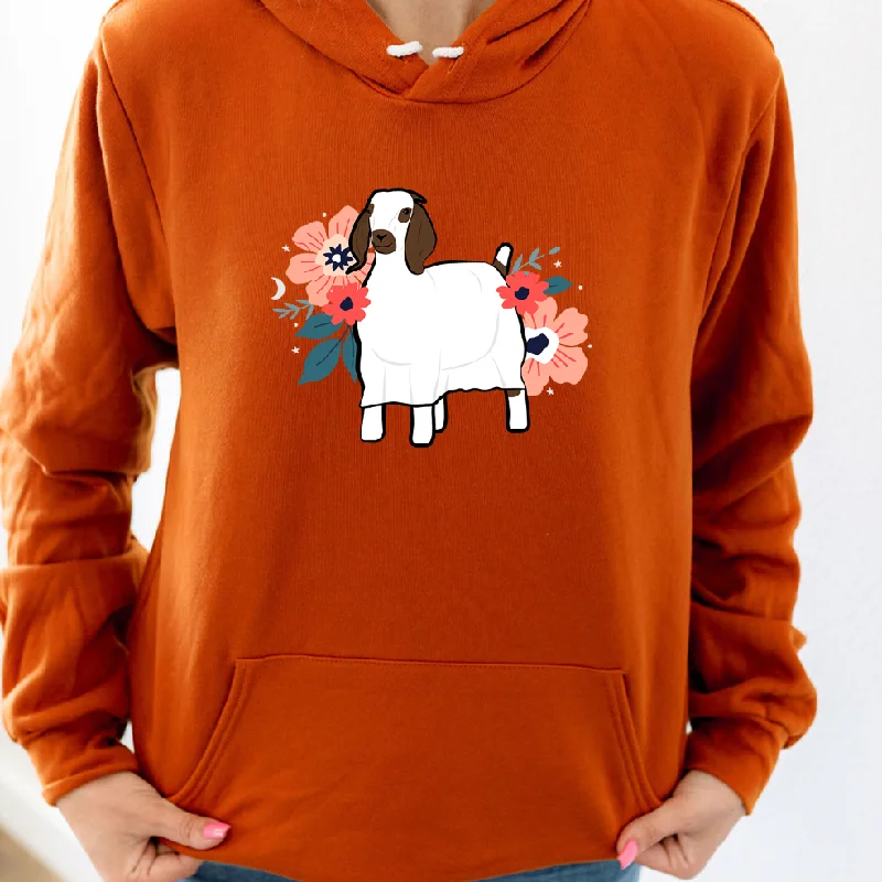 Floral Ghost Goat Hoodie (S-3XL) Unisex - Multiple Colors!