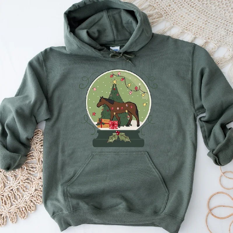 Green Snow Globe Horse Hoodie (S-3XL) Unisex - Multiple Colors!