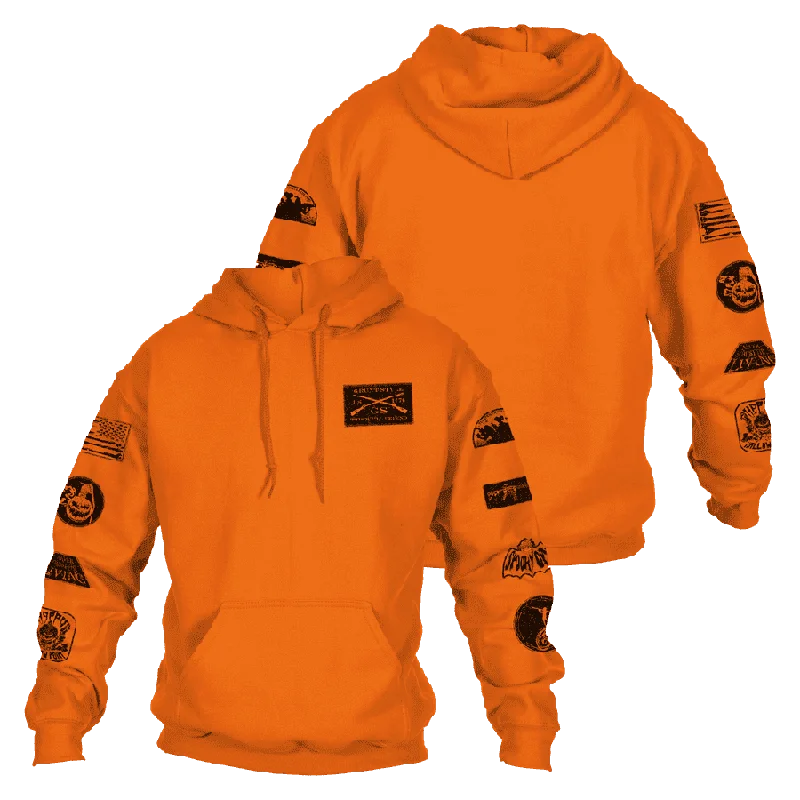 Halloween Patch Hoodie - Safety Orange