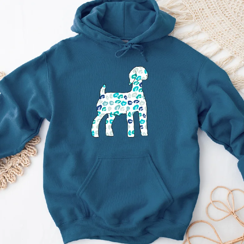 Turquoise Cheetah Goat Hoodie (S-3XL) Unisex - Multiple Colors!