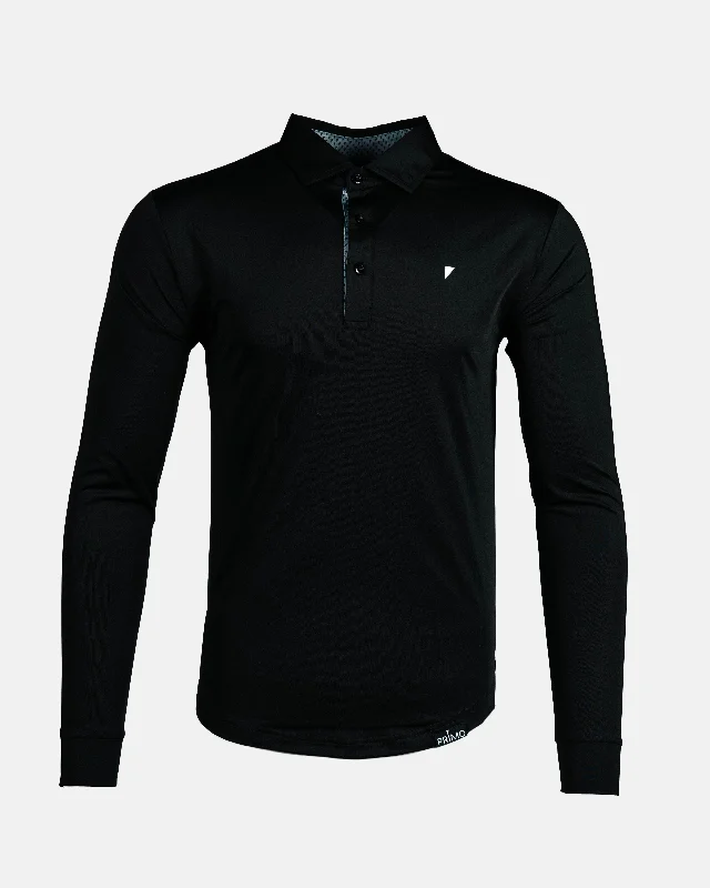 Black Long Sleeve Classic Polo