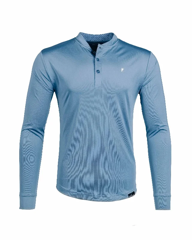 Shadow Blue Long Sleeve Blade Polo