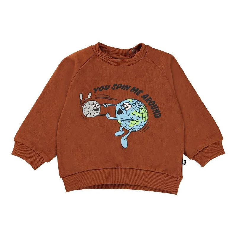 Brown Disc Spin Graphic Sweatshirt