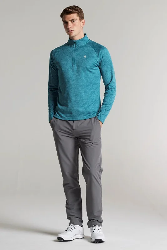 Burnaby Thermal 1/4 Zip Top - Tee Time Teal Marl