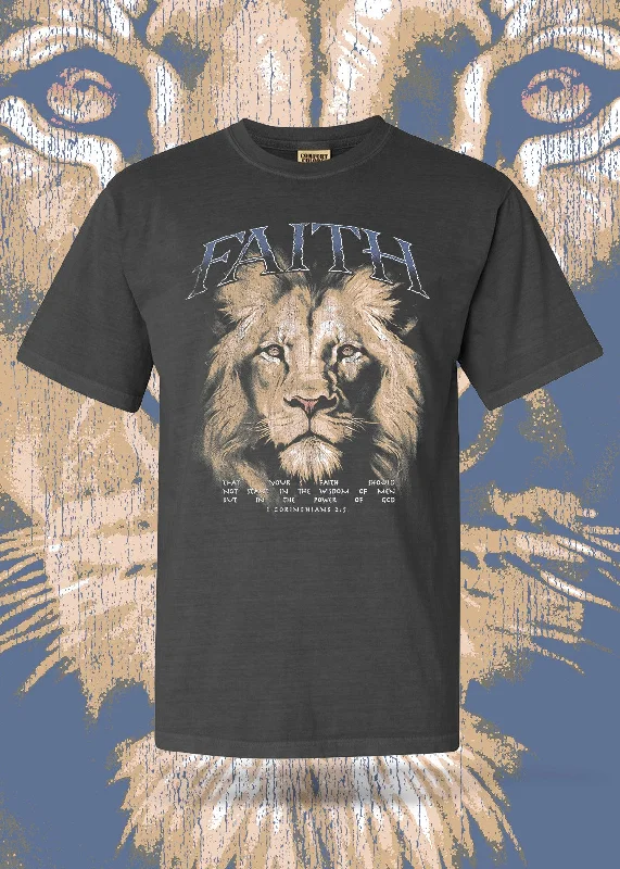 Lion Faith T-Shirt: Dark Grey