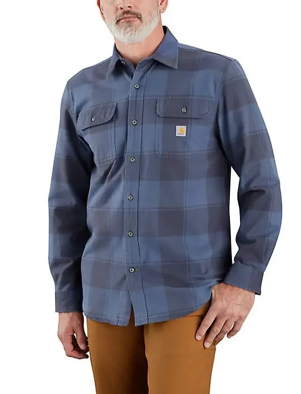 Loose Fit Heavy Weight Flannel Long-Sleeve Plaid Shirt - (Tall)