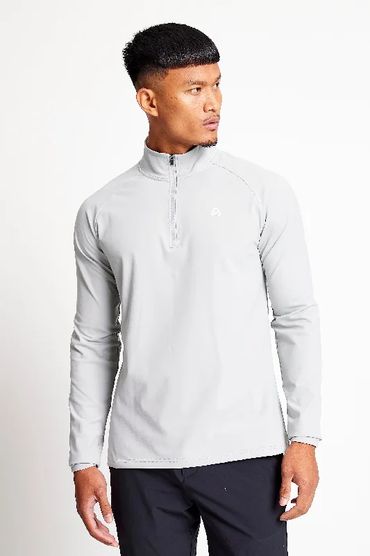 Slim Fit 1/4 Zip Top - Driver Grey