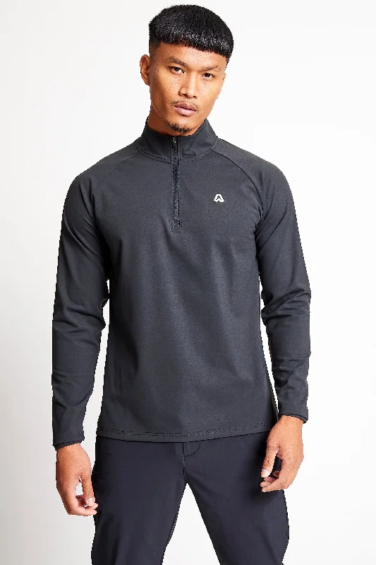 Slim Fit 1/4 Zip Top - Putter Black