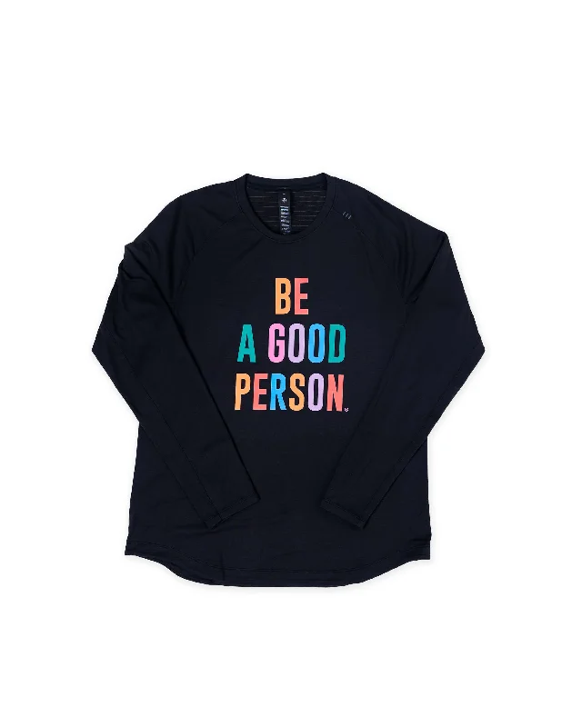 License to Train Long-Sleeve Shirt - Black - lululemon // BE A GOOD PERSON *Pre-Order*