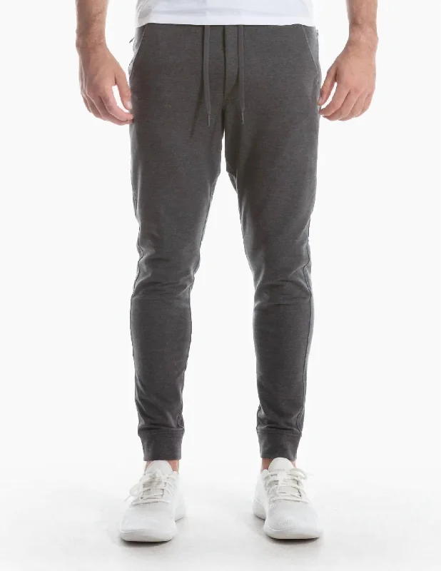 Classic Cotton Sweatpants In Dark Charcoal Heather