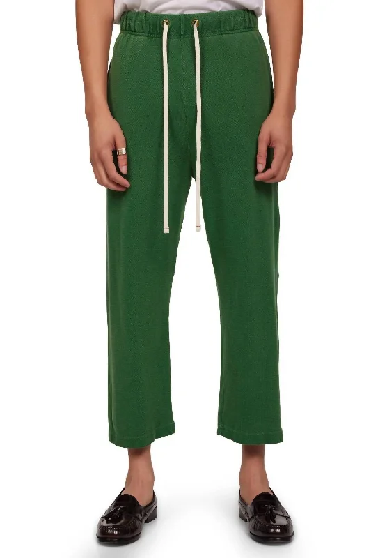 Cropped Relaxed Pant In Washed Verde