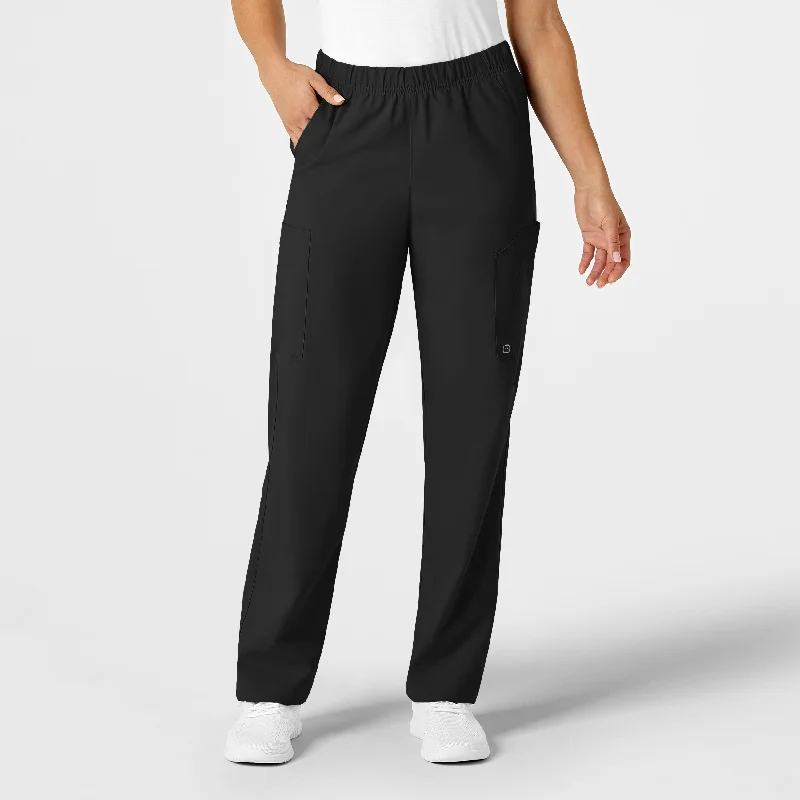 W123 Unisex Multi-Cargo Scrub Pant - Black