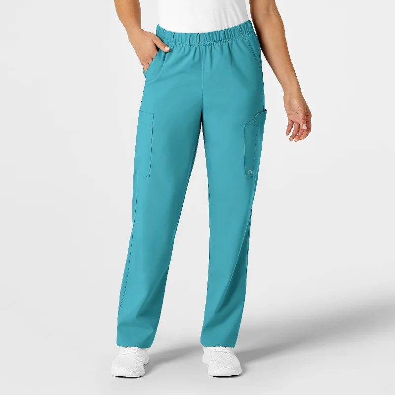 W123 Unisex Multi-Cargo Scrub Pant - Teal Blue